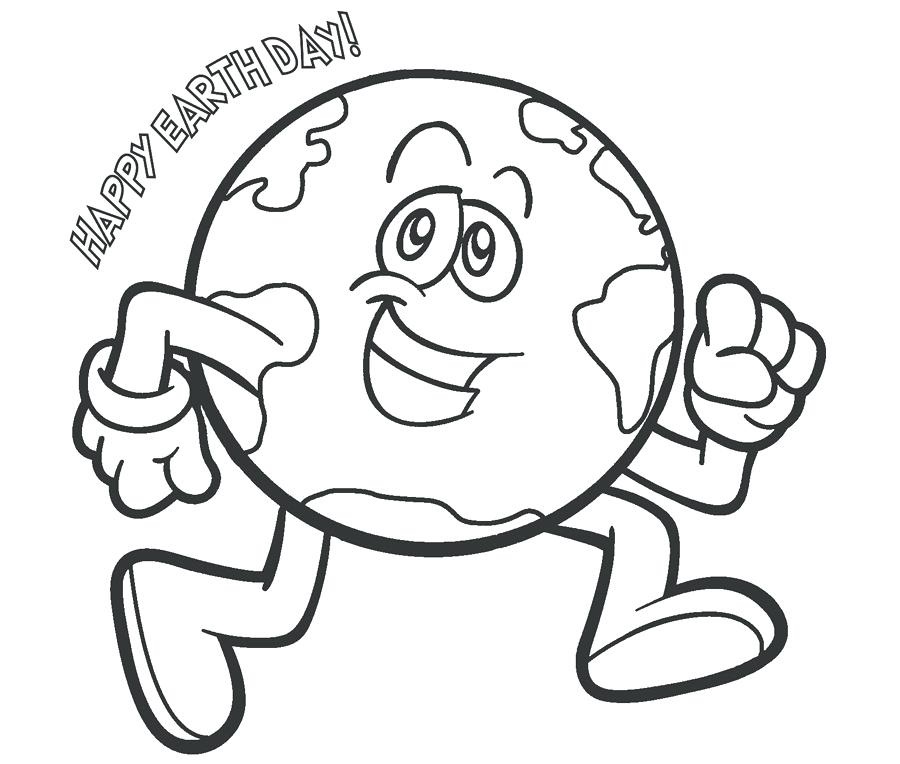 Online coloring book: Coloring page running laughing earth